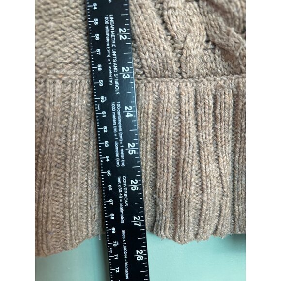Sonoma Women’s L Tan Cable Knit Sweater Cozy Classic Preppy Fall Winter Neutral - Picture 4 of 7